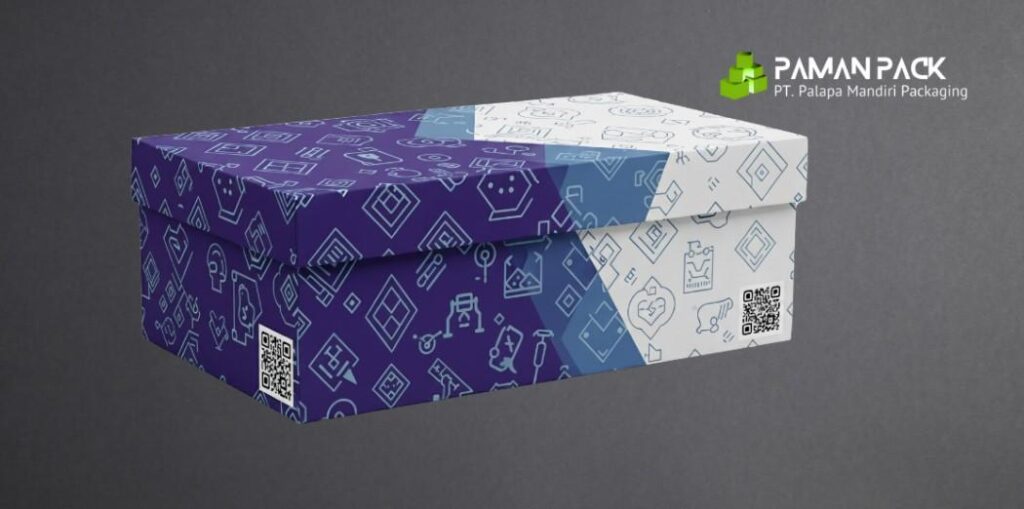 custom kardus sepatu corak