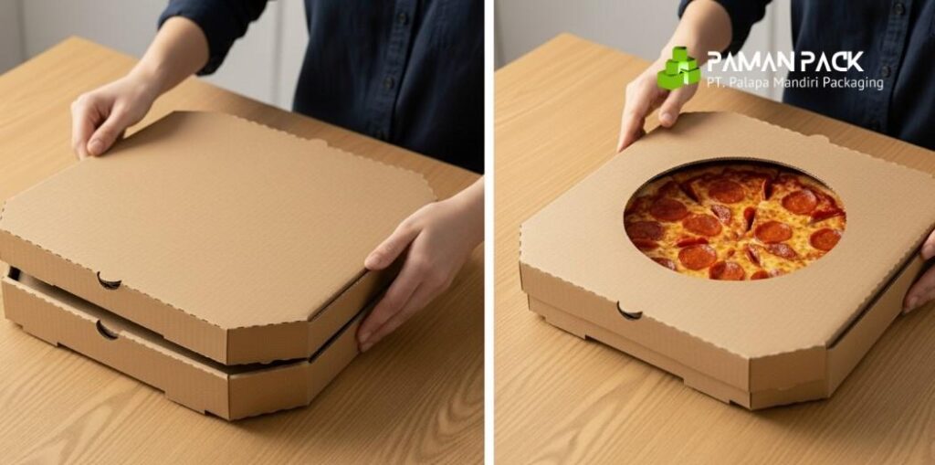 model kardus pizza die cut