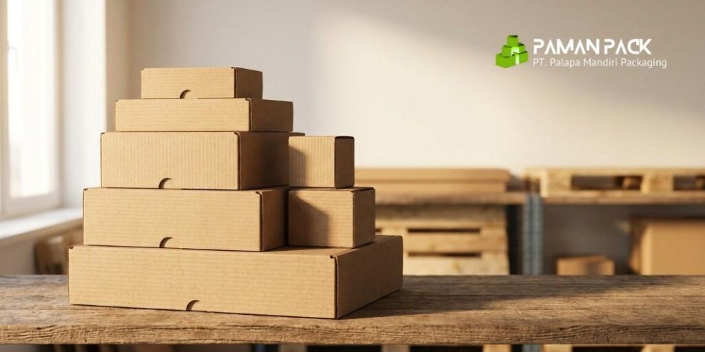 Tumpukan kardus corrugated mailer box