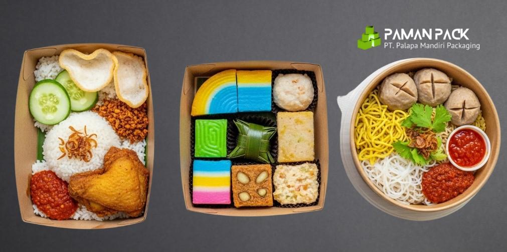 berbagai makanan dalam box takeaway