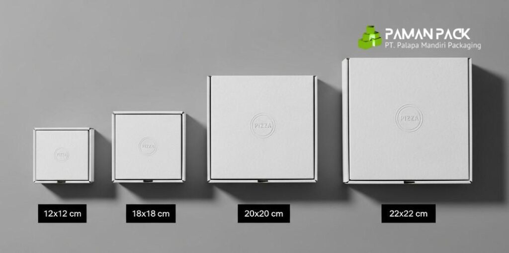 kardus pizza berdasarkan ukurannya
