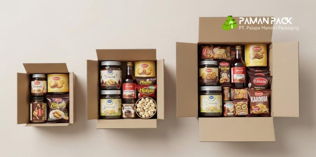 berbagai ukuran kardus parcel lebaran