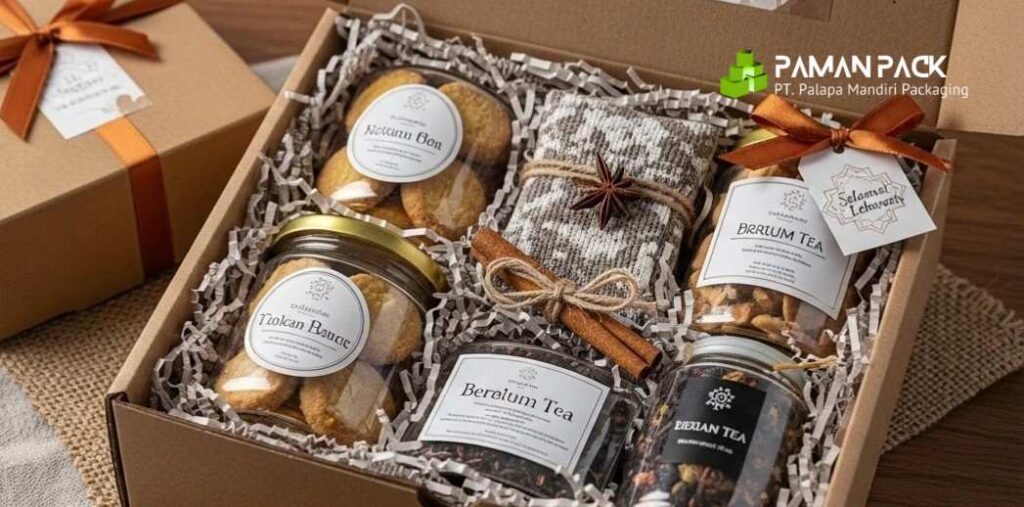 bubble wrap dari kertas untuk packaging hampers lebaran