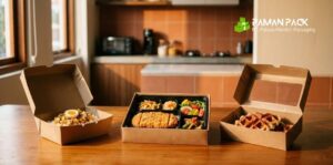 kardus makanan dengan berbagai macam bentuk beserta isinya