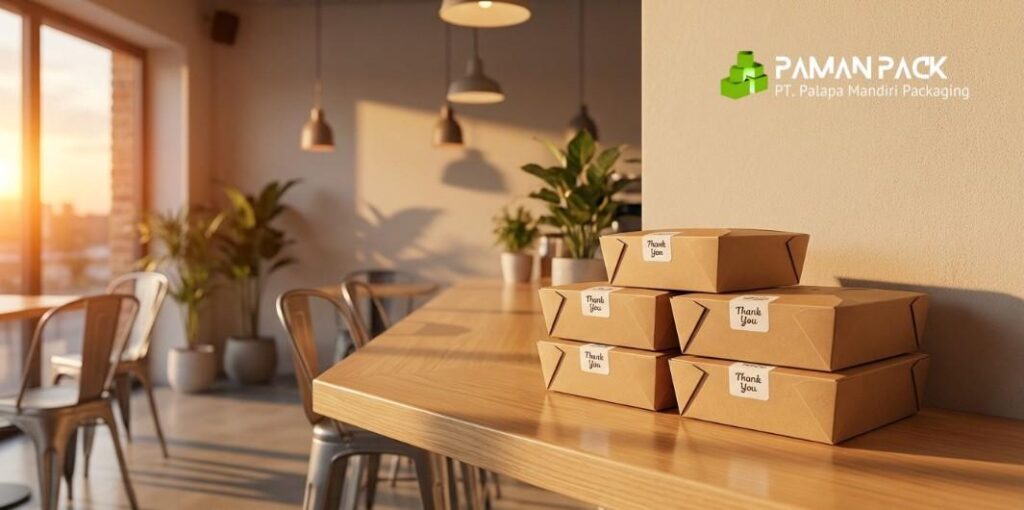 tumpukan kardus makanan diatas meja