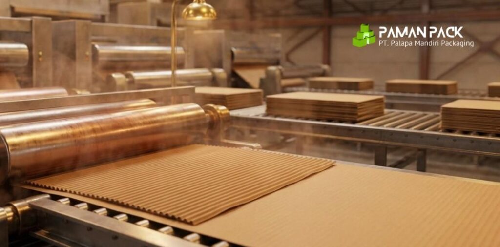 begini percetakan kardus di pabrik