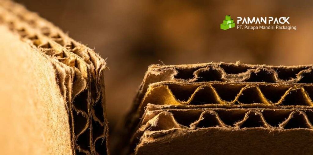 detail ketebalan kardus