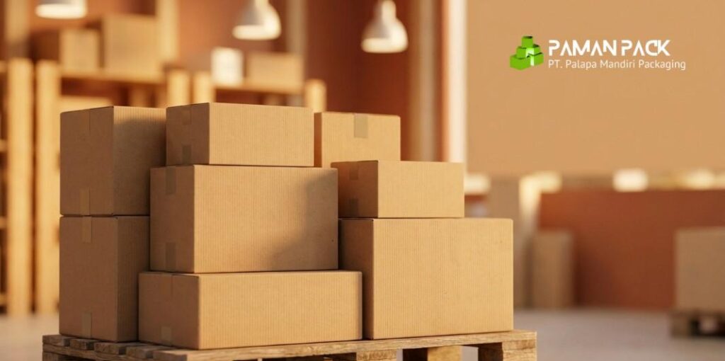 kardus berbagai ukuran ditumpuk