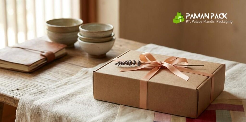 kardus hampers dengan hiasan estetik