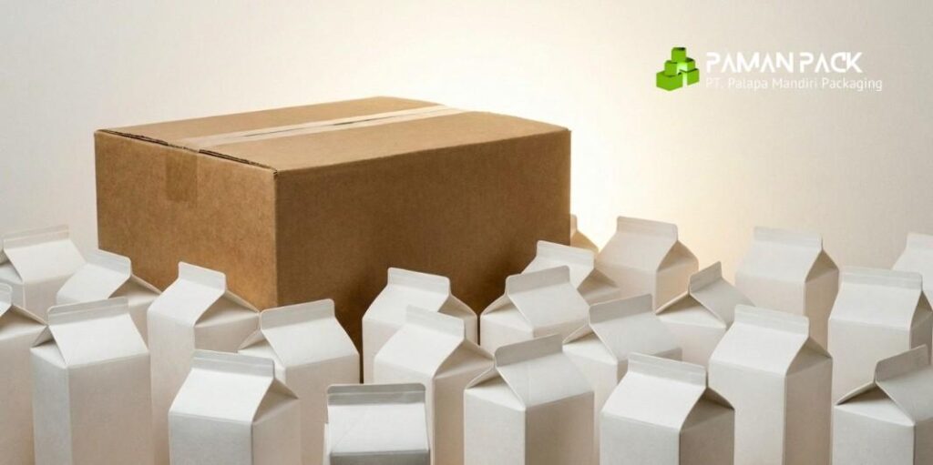 kardus susu beserta kardus packingnya