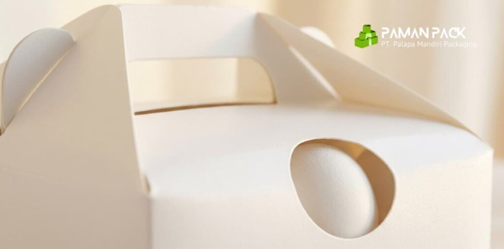 Detail material plastik PP food grade pada box telur foldable