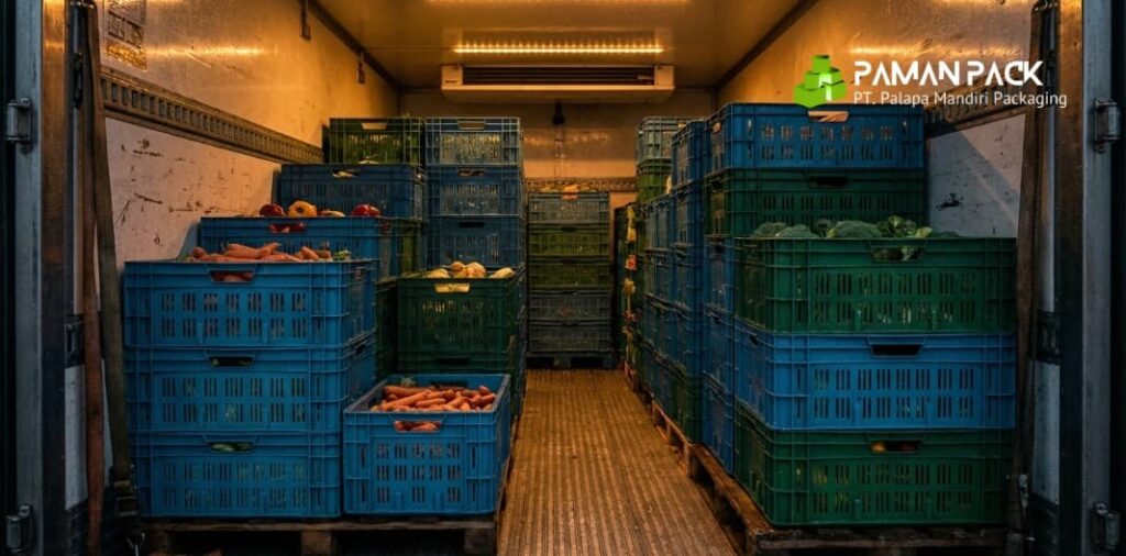 berbagai macam sayur dalam box plastik