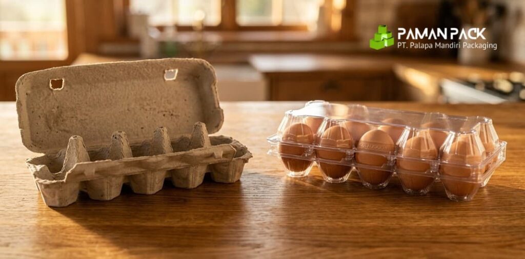 box telur kardus dan box telur plastik