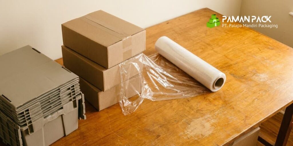 kardus wrap plastik