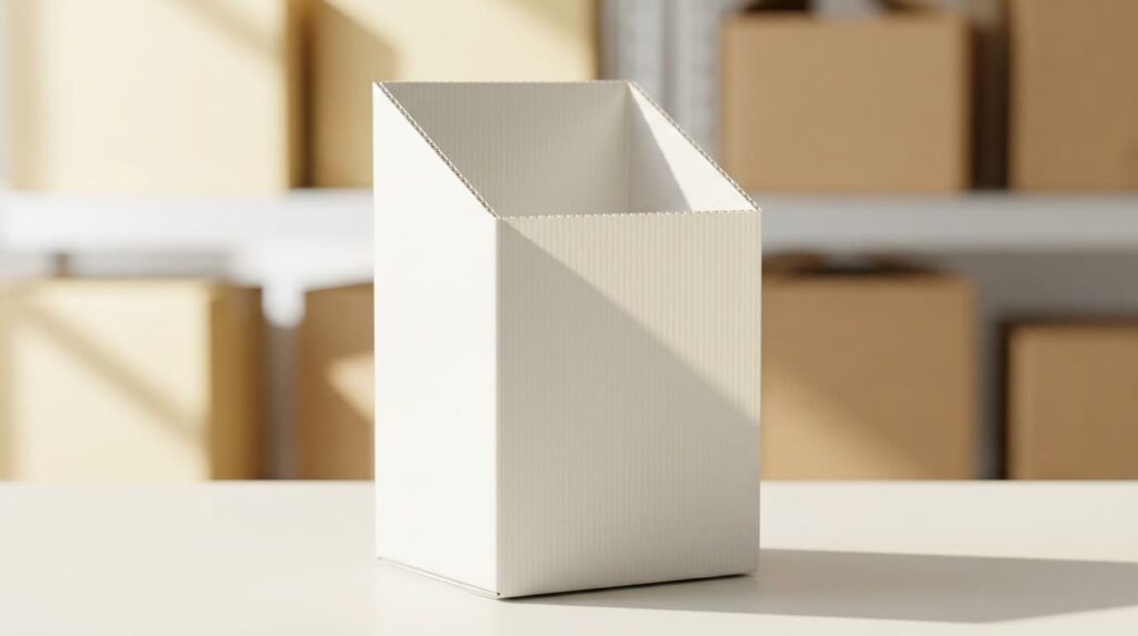 Box PP corrugated custom putih berbentuk memanjang dengan ukuran khusus untuk barang tidak lazim