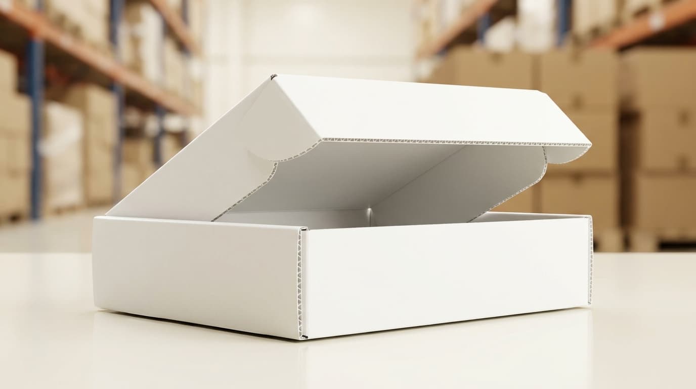 Box PP corrugated putih custom dari pabrik container box plastik dengan tutup terbuka