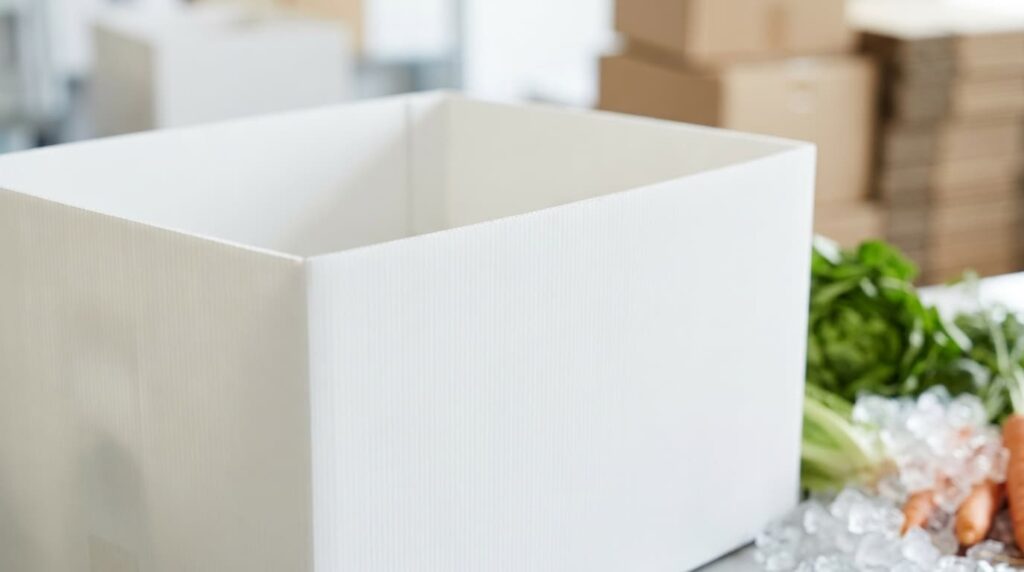 Box plastik PP corrugated untuk distribusi sayur dan produk segar industri basah
